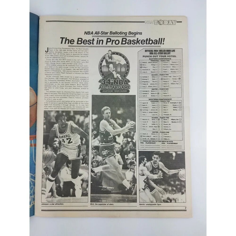 RARE 1983 NBA Today Newspaper Magazine Basketball Detroit Pistons BAD BOYS 80s